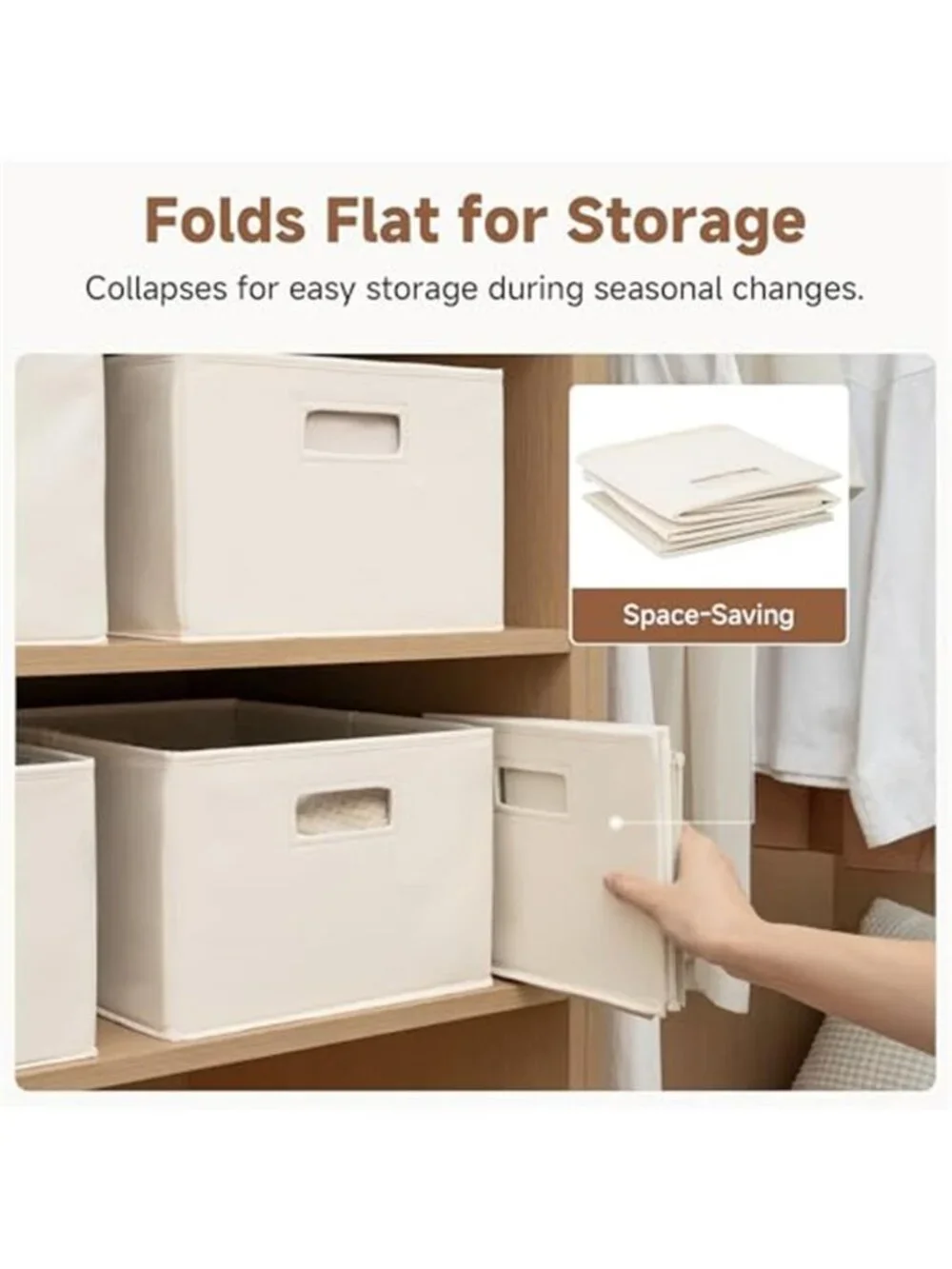Fabric Storage Bins for Shelves, Large, 2-Pack Basket for Organizing Clothes